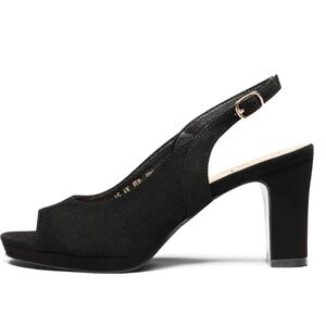 Suede Heel Peep Toe Dress Shows Sz 8